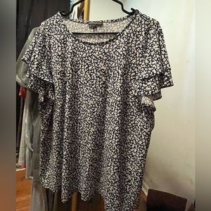 Navy blue floral shirt